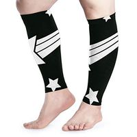 BLongTai Black White Stars Calf Compression Sleeve Men Womens Running Leg Sleeve for Shin Splint Muscle Pain Relief (1 Pair)