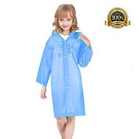 TOUGS Kids Rain Ponchos, Portable Reusable Emergency Raincoats for Children, Camping Hiking Traveling Backpacking, 1 Pack