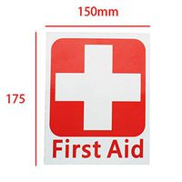 Transport-Accessories - 4 Size FIRST AID Vinyl Sticker Label Waterproof Signs Red Cross Health Safety White 50 x 63/100 x 125/150 x 175/225 x 275mm