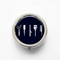 RhyNSky Hair Stylist with Tools Mini Portable Pocket Purse Pill Box Case Pillbox, 3 Compartments, Silvery, 164