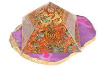 New Powerful Orgone Multi Onyx Pyramid with Copper OM Symbol Crystal Healing Reiki Feng Shui Energy Wellness Meditation Peace Health Wealth Aura Vaastu Bagua