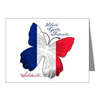 Note Cards (10 Pack) French Flag Butterfly Solidarite