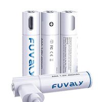 USB Rechargeable Lithium AAA Batteries Triple A Li-ion Battery with Micro USB Charging Cable 1.5V 450mAh 1h Quick-Charge FUVALY (4pack)