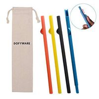 DOFYWARE Easy Clean Reusable Drinking Straws - 4 Pack 9.1 inch BPA Free Food-grade Plastic Reusable Splittable Straws, 4 Colors