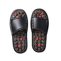 Fewear Shiatsu Acupressure Plantar Fasciitis Foot Massager, Therapeutic Acupuncture Massage Flip Flops Slippers Shoes, Reflexology Sandals for Men Women, Heel, Arch Pain (M, Black)