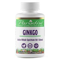 Paradise Herbs - Ginkgo Biloba - Can Help Fight Inflammation | Improves Circulation & Heart Health | Reduces Symptoms of Psychiatric Disorders & Dementia | Improves Brain Function - 120 Count