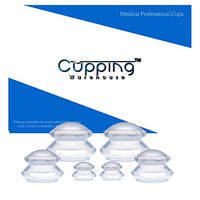 Cupping Warehouse Supreme Deep PRO 6065- 6 Cups - (3 Sizes -Does Not Include the X-Large) Professional Clear Silicone Chinese Massage Cupping Therapy Sets Anti Cellulite, Muscle, Fascia, Lymph