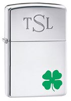 Personalized Zippo A Bit'O Luck Shamrock Lighter with Free Engraving