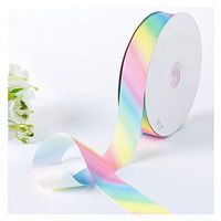 Yao Space Rainbow Ribbon Grosgrain Stripe Single-Sided Polyester Ribbon Crafts DIY Jewelry Headband Gift Box Ribbon Wedding Party Birthday Festival Decoration (Color : Rainbow 2, Size : 3.8cm)