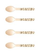 Perfect Stix-Sucre Shop Sucre Marshmallow Spoon- 36 Wooden Cutlery Spoons with Hot Cocoa Print, 0.1" Height, 0.2" Width, 6" Length (Pack of 36)