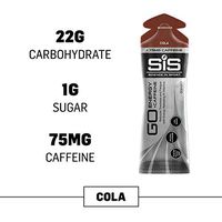 Science in Sport Energy Gel Pack, SIS Energy Gel + Caffeine, 22g Fast Acting Carbs, Performance & Endurance Gels, Cola Flavor - 2 Ounce (6 Count)