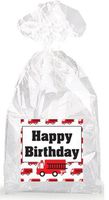 Happy Birthday Fire Truck Party Favor Bags with Ties - 12pack