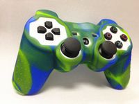 One Piece 1x Brand New High Quality Playstation PS3 Remote Controller Silicon Protective Skin Case Cover -Green Blue Mix Color