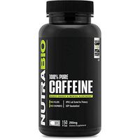 NutraBio 100% Pure Caffeine Anhydrous (150 Capsules, 200mg)