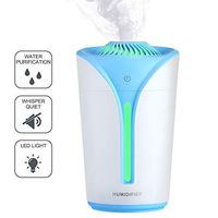 Voulttom Aromatherapy Essential Oil Diffuser, 170ml Whisper-Quiet Portable USB Ultrasonic Cool Mist Humidifier Auto Shut-Off and 7 Fascinating LED Night Lights for Baby Rooms Homes Offices Cars (Blue)
