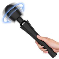 Cordless Handheld Wand Massager with 10 Vibrate Modes & 5 Powerful Speeds. MANFLY Electric Deep Tissue Percussion Massage for Foot, Back, Muscles, Neck, Shoulder, Leg, Pain Relief (Black)