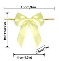 Light Green Twist Tie Bows for Bakery Candy Lollipop Cello Bag (50 Pack)