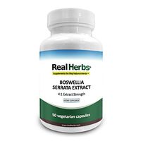 Real Herbs Boswellia Serrata 4:1 Extract 700mg with 5mg BioPerine (Natural Bioavailability Enhancer for Better Absorption) - Anti-inflammatory, Cardiovascular & Joint Support – 50 Vegetarian Capsules