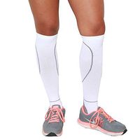 Compression Socks - Great for Running, Nurses, Tennis, Basketball, Travel, Flying, Maternity Pregnancy, Shin Splints - Knee High Socks - Best Running Compression Socks (White, Medium)