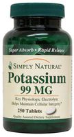 Simply Natural Potassium 99 MG, 250 Tablets
