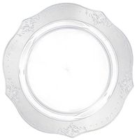 Posh Setting Antique Collection 20 Pack China Look 10 Inch Clear Plastic dinner Plates, Fancy Disposable Dinnerware