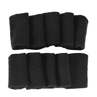 Leoie 10 Pcs Basketball Elastic Finger Guard Sleeves Protector black