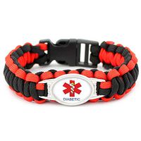 The Electric Mammoth Diabetes Diabetic Type 1 2 Awareness Ribbon Paracord Bracelets (Diabetic Logo 2)