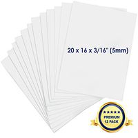 Foam Board 16 x 20 x 3/16" - Premium 12 Pack - White Poster Board, Acid Free, Double Sided, Rigid, Lightweight Signboard Foamboard for Crafts, Framing, Art, Display, Presentation and Projects (16x20")