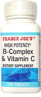 Trader Joe's High Potency B-Complex & Vitamin C Dietary Supplement, 100 Tablets, Gluten Free