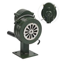 HYDDNice Handheld Air Raid Siren 110±2dB Base/Table Mount Hand Crank Operated Air Raid Siren Horn Security Alarm Siren Aluminum Alloy Crank