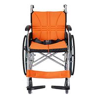 ChenCheng Wheelchair Titanium Frame Foldable Light and Easy to Carry Elderly Travel Medical Supplies (Color : A)