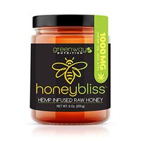 Honeybliss – Raw Clover Honey with 1000mg Hemp Extract - 9oz Glass Jar | 100% Pure, Unfiltered Raw Honey Infused with Organic Hemp Oil Extract | Stress, Anxiety, Pain Relief, Sleep
