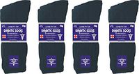 Diamond Star 12 Pairs Men's Unisex Size 9-11 Physicians Approved Diabetic Crew Socks Soft Cotton (Black)