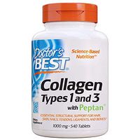 Doctor's Best Collagen Types 1 & 3 with Peptan, Non-GMO, Gluten Free, Soy Free, Supports Hair, Skin, Nails, Tendons & Bones, 1000 Mg, 540 Tablets