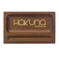 Hakuna Wooden Rolling Tray - Large Compartment for Mixing and Sleeve for Holding Paper Upright (Mahogany)