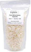 Capsules Express- Size 0 Pearl White Empty Gelatin Capsules 1000 Count - Kosher and Halal Certified - Gluten-Free Pure Bovine Gelatin Pill Capsule - DIY Powder Filling