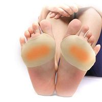 Gel Forefoot Cushion, Anti-Pain Foot Insoles, Anti Grinding Metatarsal Ball of Foot Pads, Nylon Sleeves, Silicone Toe Protectors Separator, Half a Code Mat, for Foot Pain Ballet Dance Lyrical (L)