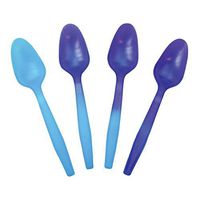 Crazy Color Changing Plastic Spoons - Blue to Purple When Cold - Colorful & Beautiful Birthday Party Spoons - Frozen Dessert Supplies - Made in USA! 100 Count