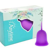 Anytime Gobal Menstrual Cup - Economical Feminine Silicone Cup for Lady Period - Soft and Reusable Alternative Protection for Cloth Sanitary Napkins - Clear Mini Small Size (Purple, Small)