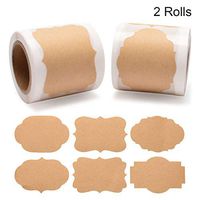 Cualfec Christmas Gift Tag Stickers Glass Bottle Labels Natural Kraft Label Stickers for Christmas Gifts, Mason Jars, Glass Bottles, Candle Containers - 2 x 3" Lots Room for DIY - 2 Rolls