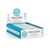 No Cow Protein Bar, Vanilla Caramel, 22g Plant Based Protein, Keto Friendly, Low Carb, Low Sugar, Dairy Free, Gluten Free, Vegan, High Fiber, Non-GMO, 12Count