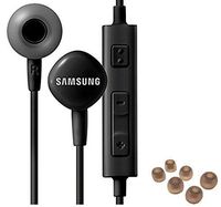Samsung HS130 Black Wired Stereo Earbud 3.5mm universal headset W/In-Line Multi-Function Answer/Call Button (US Retail Pack)