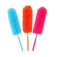 EOPER 3 Pieces Microfiber Cleaning Dusters Brushes with Extension Pole for Home Office Furniture Cleaning Car Interior and Exterior Use Soft Non-Scratch Extensable 12.2 to 31.8inch Random Colour