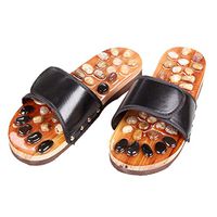 HEALLILY Acupoint Foot Massage Slipper Sandals with Natural Jade Stone Anti-Slip Indoor Massage Shoes - Size Selection 44