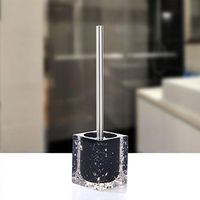 ZGP Toilet accessories Bathroom Toilet Brush Set High-grade Environmental Protection Resin Cleaning Brush Square (Color : Black)