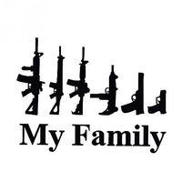 My Family Guns Vinyl Decal Sticker | Cars Trucks Vans Walls Laptops Cups | Black | 7 X 5.5 inches | KCD1027