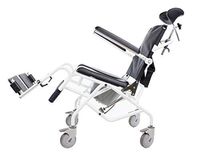 Professional Tilt-in-Space Reclining Shower/Commode Chair. Padded. Flip-up Arm and Foot Rests. Includes Locking Casters, Commode Pail and Adjustable Headrest. Total-Care 3-in-1 Multifunction Chair.
