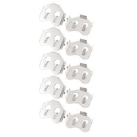 uxcell 10Pcs Metal Battery Plate Coin Silver Tone for CR2450 Lithium Battery Button