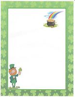 St. Patrick Day Leprechaun With Clovers Stationery Printer Paper 26 Sheets