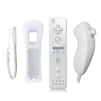 Mini Kitty Nunchuck Remote Controller Combinations with Built-in Motion Plus Sensor for Wii Wii U (White)